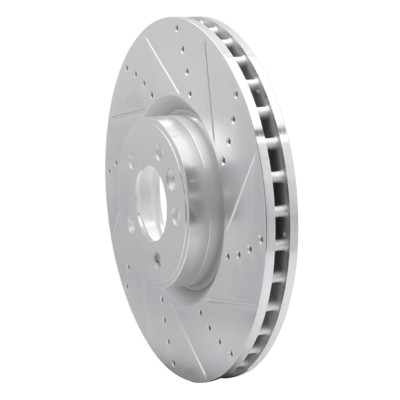 Land Rover Range Rover Brake Rotor (1) - Front Right - R1 Concepts - Drilled & Slotted - Silver - `10-`17